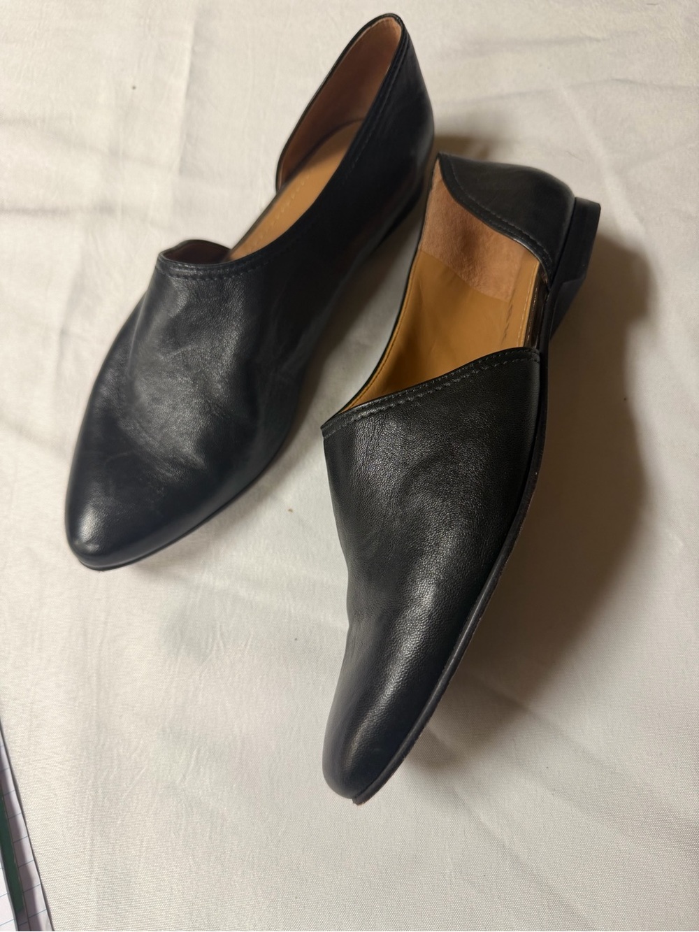 Trask Black Leather Women's D'Orsay Flats